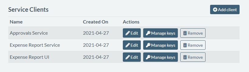 I've registered my service clients